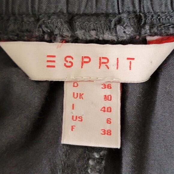 Esprit Capri Pants Womens Size 6 Gray Lightweight Elastic Waist Drawstring - Picture 9 of 14